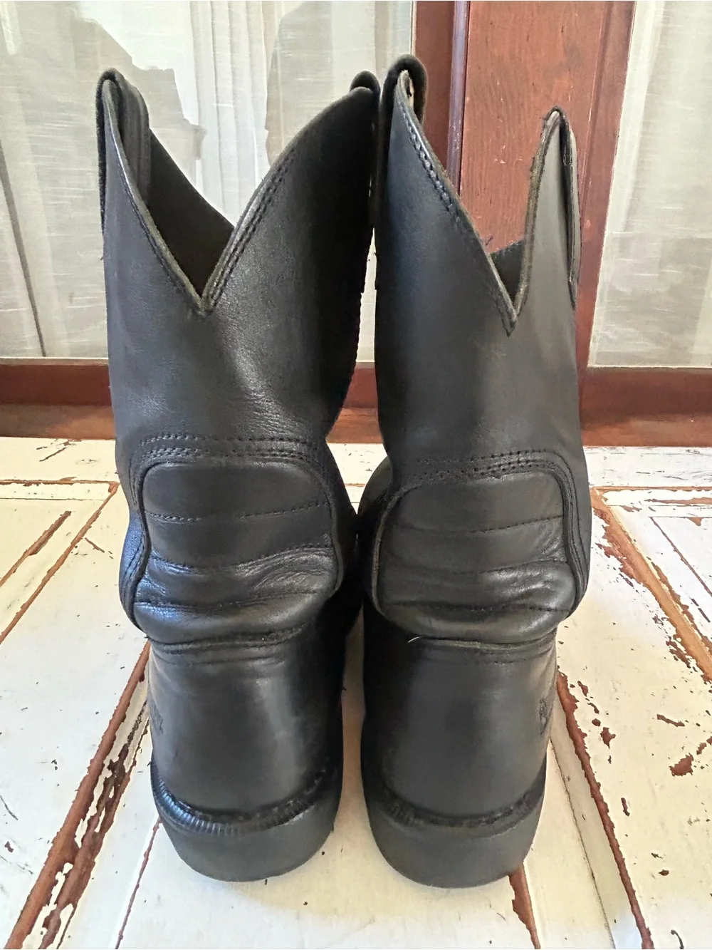 ROCKY Warden Pull-On Wellington Leather Boot, Black, Size 11.5W